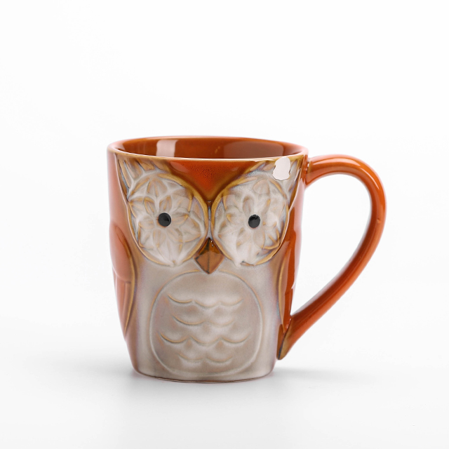 4/A Stoneware Reactive Owl Mug