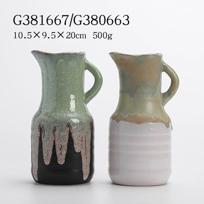 Ceramic Rustic Glazed Pitcher with Handle
