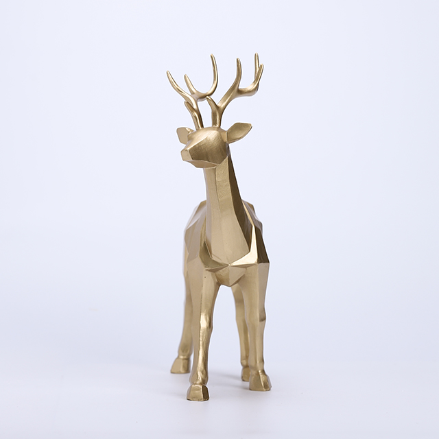  Polyresin Christmas Deer in Gold